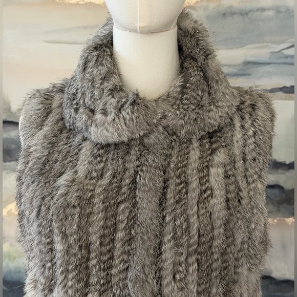 Bagatelle 100% Genuine Rabbit Fur Size S Winter Grey - Picture 2 of 16